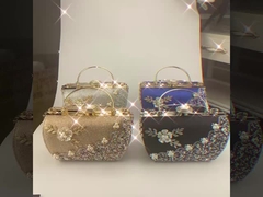 Nova Bolsa de Jantar com Decoração de Contas de Strass Elegante, Festa, Casamento, Bolsa de Mão Feminina, Estilo Vintage