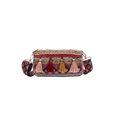 MODA STÍLIO NACIONAL CHINESE ESPALHA AMBIGADA CARTELHA DE ALMOFASCO BOLSA CROSSBODY BOLSA de ombro estriada BOLSA DE MUJERES
