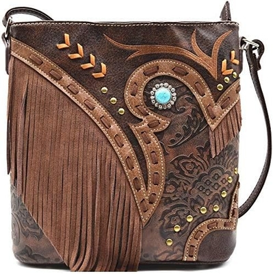 Moda western cowgirl estilo de couro franja crossbody bolsas de mão mulheres bolsa país todos os dias bolsa de ombro