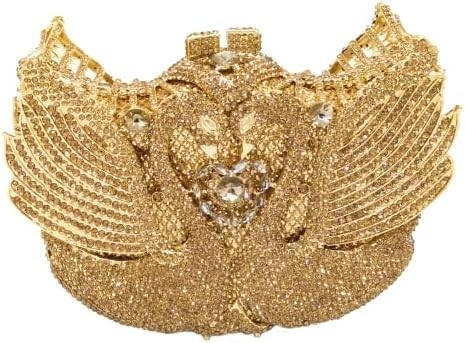 BOUTIQUE DE FGG MUJERES SWAN CLUTCH Cristais Véspera Bolsas Bodas Festa Jantar senhoras Rhinestone MINAUDIERE bolsa