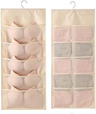 LIREX BRA DE armazenamento organizador com 10 bolsos, 1 embalagem de roupa interior dobrável organizador pendurado para guarda-roupa montagem de parede BRAHAN