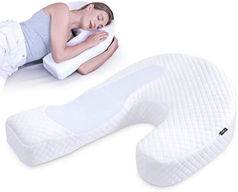 Almofada para Dormido Lado Almofada para Corpo para Adultos Almofada de espuma de memória com suporte em forma de U