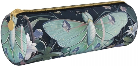 Caixa de lápis de borboleta para mulheres Bolsa de caneta cilindro pequeno fecho de transporte simples resistente leve para saco de armazenamento