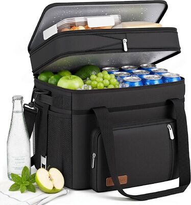 Cooler Bag Double Deck - 60 Can Leakproof Isolated Portable Soft Lunch Cooler, Extra Large Expandable Ice Chest Cooler para praia, piquenique, acampamento, compras