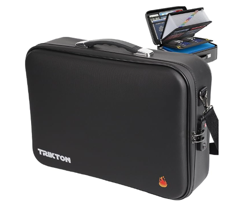 Caixa de documentos legal de tamanho legal resistente ao fogo e à água com fechadura TSA - Caixa de casca dura (17 × 13 × 6 polegadas) Organizador de arquivos de caixa dura para documentos importantes, laptop, passaporte, testamentos e certificados