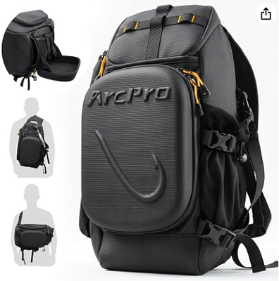 Pacote de Sling de Pesca, EVA Hardshell com Estação de Trabalho dobrável, Saco Convertível Frente/Retro Resistente à Água para 2×3600 bandejas, Crossbody de Água Salgada e Água Fresca