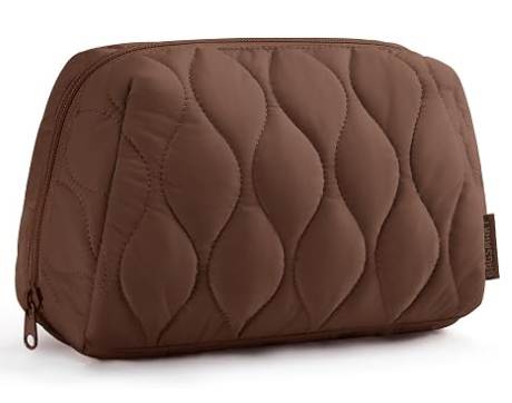 Necessaire, Bolsa de Cosméticos de Viagem, Necessaire Acolchoada Fofa para Mulheres, Estojo Organizador de Maquiagem, Bolsa com Abertura Ampla, Essenciais de Viagem, Acessórios de Higiene Pessoal e Pincéis