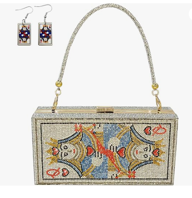 Perla & ela Diamante Mulheres Bolsas de noite Bolsa Minaudiere Bolsa de embreagem,pilha de dólares em dinheiro Bolsas de embreagem de cristal