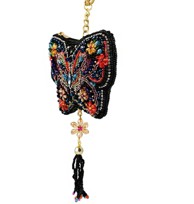Flight of Fancy Coin Purse Anel de chave e gancho de gatilho fácil de abrir Moedas de contas bolsas pequenas