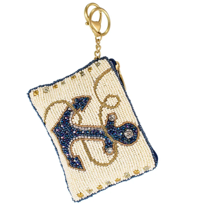 Bolsa de Moedas Hooked Up Bolsa de moedas com borboleta chamativa com bordados ousados, padrões florais, chaveiro com borla divertida e fecho de zíper, perfeita para pequenos essenciais