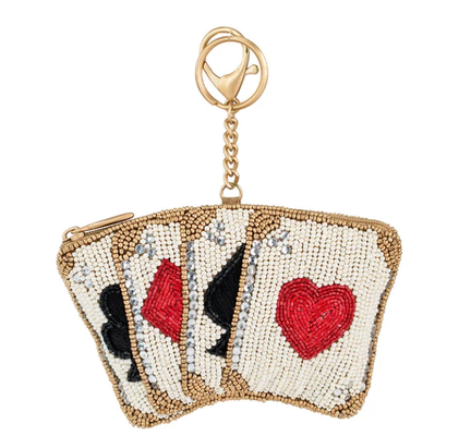 Bolsa de Moedas Let's Play Bolsa de Moedas Macia de contas rosa com coroa de ouro brilhante fechamento fácil fechamento de gatilho, gancho, chave, anel e cartão de crédito