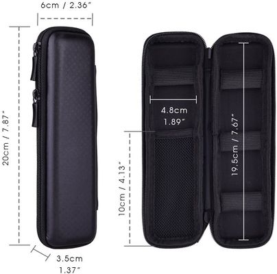 Couro preto do plutônio do poliéster de 3D EVA Hard Case Pencil Pouch 1800D