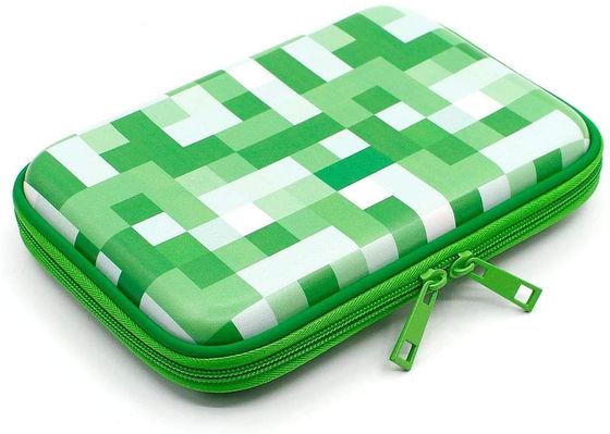 Forro verde fluorescente da tela da capacidade de EVA Stylish Pencil Case Big