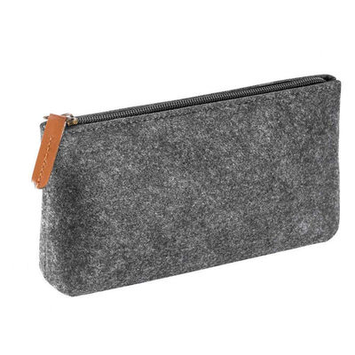 Portátil durável 3mm sentida EVA Pensil Case em nylon cinza escuro design reutilizável leve adequado para escritório escola e estudante