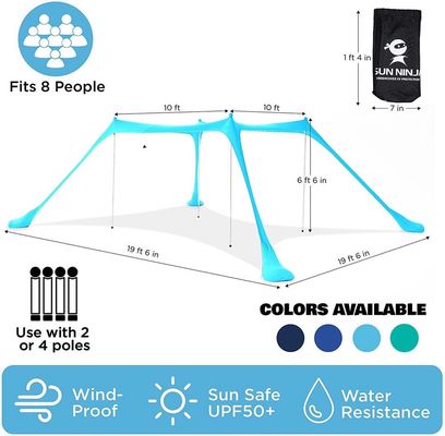 Toldo de sol de praia à prova de ultravioleta 180 GSM material de lycra UPF 50+