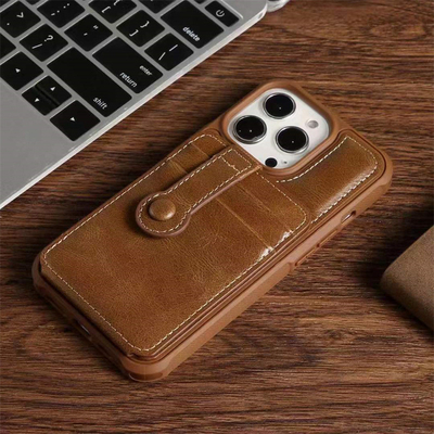 Clássico superior magro do exemplo de Max Compatible Vegan Leather Phone do iPhone 13 tampa fina elegante luxuosa do pro