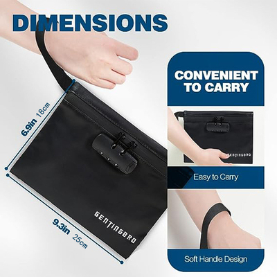 Saco de dinheiro com fechadura KaAutoler Resistente ao fogo e à água Saco de dinheiro com fecho de fecho de fechadura caixa de segurança Resistente ao fogo Bolsa de dinheiro Locki