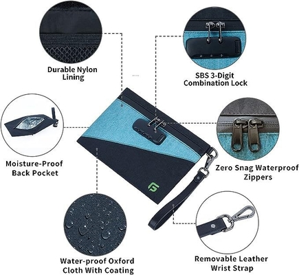 Sacos à prova de odor com fechadura combinada, saco à prova de odor revestido de carbono 10,2 x 7,2 polegadas Saco de armazenamento de viagem