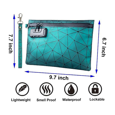 Sacos à prova de odor com fechadura combinada, saco à prova de odor revestido de carbono 10,2 x 7,2 polegadas Saco de armazenamento de viagem