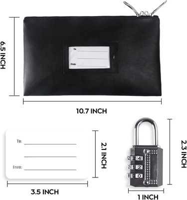 Saco de dinheiro com fechadura, saco bancário fechável, saco de dinheiro para dinheiro, saco à prova d'água para dinheiro com fecho, para dinheiro, celular