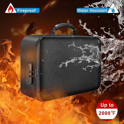 Saco de documentos com fechadura,caixote de armazenamento de ficheiros de 3 camadas à prova de fogo com fecho resistente à água,safe de documentos portátil