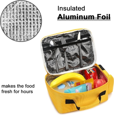 Caixa de almoço para crianças meninos meninas bolsas de almoço escolares reutilizáveis refrigerador recheio térmico para piquenique (ônibus escolar amarelo)