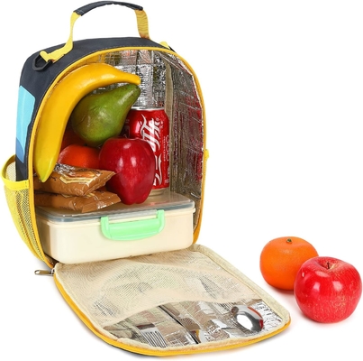 Caixa de almoço para crianças para meninas escolares Meninos Sacos de almoço isolados com cinto de ombro Reutilizável Cooler de almoço Tote para viagens Pini