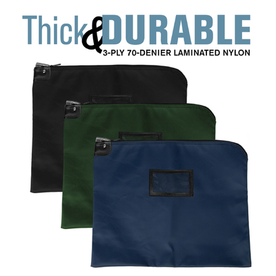 Sacos de correio de bloqueio HIPAA de nylon laminado com cartão - 19W x 15H - prontos para o envio