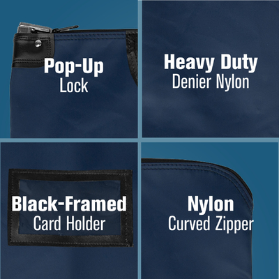 Sacos de correio de bloqueio HIPAA de nylon laminado com cartão - 19W x 15H - prontos para o envio