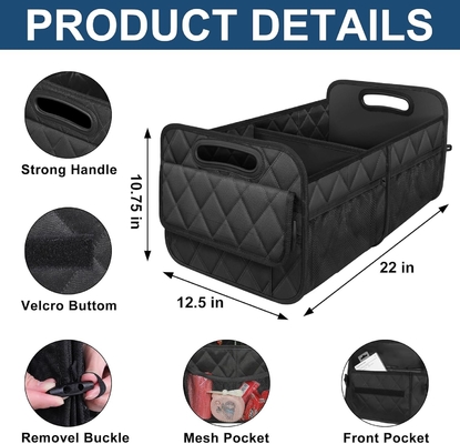 Organizador de porta-bagagens para SUV, organizadores de carro e armazenamento com 6 bolsos, acessórios de carro para mulheres/homens 50LWaterproof