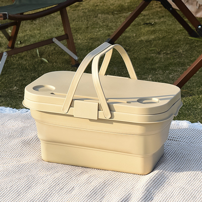 Outdoor Spring Camping COLLAPSABLE armazenamento caixa de armazenamento mesa dobrável de piquenique armazenamento portátil cesto cesto de piquenique vem com
