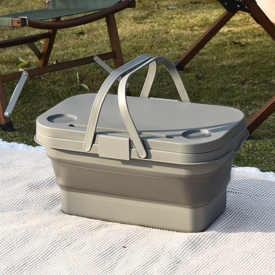 Outdoor Spring Camping COLLAPSABLE armazenamento caixa de armazenamento mesa dobrável de piquenique armazenamento portátil cesto cesto de piquenique vem com