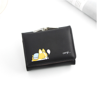 Saco curto de ferro em forma de coração de mulher Hardware Saco de agarrador COLOR SOLIDO SIMPLE MOEDA Carteira Saco curto em forma de coração