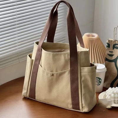 Saco de lona Tote saindo tela tudo em um trabalho alto nível de aparência viajar grande capacidade estudante de arte ombro único