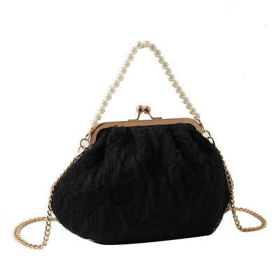 2024 NEW RETRO FAIRY SOLID COLOR PEQUENA SAQUETA BLANCA SAQUETA DE MANO PERLA LINHA DE MUJERES em saco simples de corpo cruzado