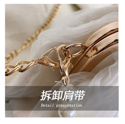 2024 NEW RETRO FAIRY SOLID COLOR PEQUENA SAQUETA BLANCA SAQUETA DE MANO PERLA LINHA DE MUJERES em saco simples de corpo cruzado