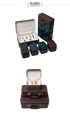 VINTAGE GRANDE Capacidade de couro pulseira caixa de armazenamento caixa de armazenamento de casa pulseira de jade portátil caixa de armazenamento múltipla