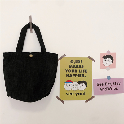 Arty Corduroy BAG Casual MINI LADY PORTÁVEL BAG VINTAGE BAG BENTO BAG