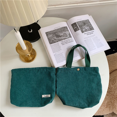 Arty Corduroy BAG Casual MINI LADY PORTÁVEL BAG VINTAGE BAG BENTO BAG