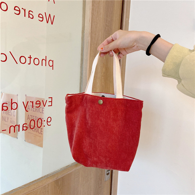Arty Corduroy BAG Casual MINI LADY PORTÁVEL BAG VINTAGE BAG BENTO BAG