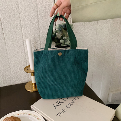 Arty Corduroy BAG Casual MINI LADY PORTÁVEL BAG VINTAGE BAG BENTO BAG