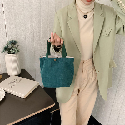 Arty Corduroy BAG Casual MINI LADY PORTÁVEL BAG VINTAGE BAG BENTO BAG