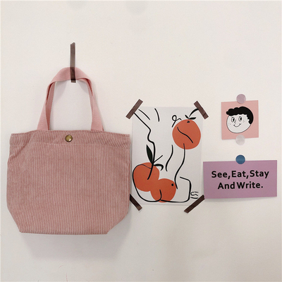 Arty Corduroy BAG Casual MINI LADY PORTÁVEL BAG VINTAGE BAG BENTO BAG