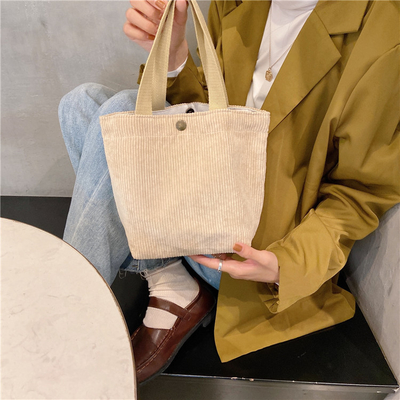 Arty Corduroy BAG Casual MINI LADY PORTÁVEL BAG VINTAGE BAG BENTO BAG