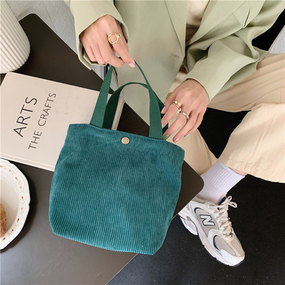 Arty Corduroy BAG Casual MINI LADY PORTÁVEL BAG VINTAGE BAG BENTO BAG