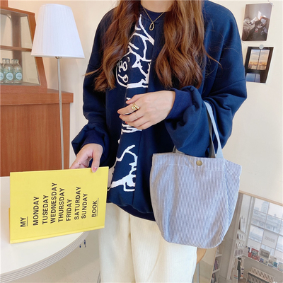 Arty Corduroy BAG Casual MINI LADY PORTÁVEL BAG VINTAGE BAG BENTO BAG