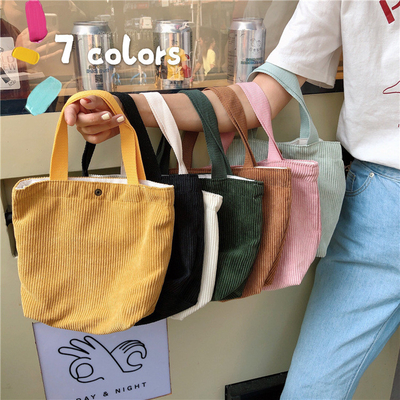 Arty Corduroy BAG Casual MINI LADY PORTÁVEL BAG VINTAGE BAG BENTO BAG