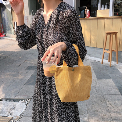 Arty Corduroy BAG Casual MINI LADY PORTÁVEL BAG VINTAGE BAG BENTO BAG