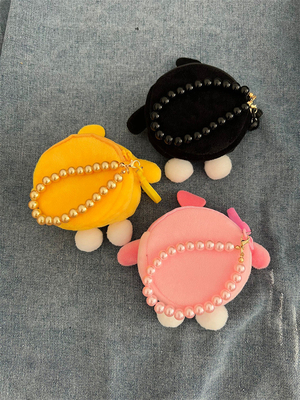 OVO PARTY RUND PLUSH MOINET PURSE bolsa de escola colete pendente fone de ouvido armazenamento saco bolsa de moedas