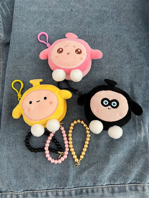 OVO PARTY RUND PLUSH MOINET PURSE bolsa de escola colete pendente fone de ouvido armazenamento saco bolsa de moedas